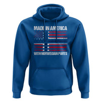 Made in America with Norwegian Parts Hoodie Half American Flag USA Norway Pride
