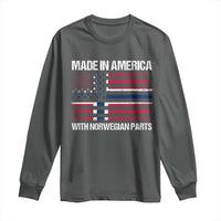 Made in America with Norwegian Parts Long Sleeve Shirt Half American Flag USA Norway Pride