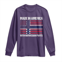 Made in America with Norwegian Parts Long Sleeve Shirt Half American Flag USA Norway Pride