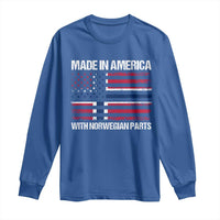 Made in America with Norwegian Parts Long Sleeve Shirt Half American Flag USA Norway Pride