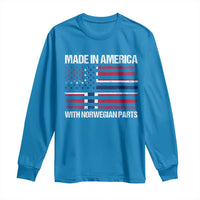 Made in America with Norwegian Parts Long Sleeve Shirt Half American Flag USA Norway Pride