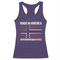 Made in America with Norwegian Parts Racerback Tank Top Half American Flag USA Norway Pride