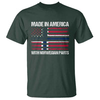 Made in America with Norwegian Parts T Shirt Half American Flag USA Norway Pride