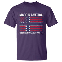Made in America with Norwegian Parts T Shirt Half American Flag USA Norway Pride