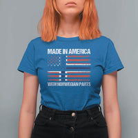 Made in America with Norwegian Parts T Shirt For Women Half American Flag USA Norway Pride