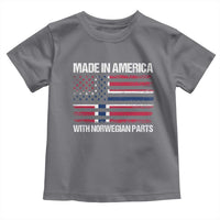 Made in America with Norwegian Parts Toddler T Shirt Half American Flag USA Norway Pride