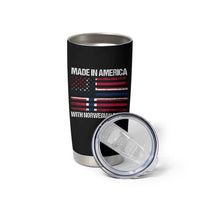Made in America with Norwegian Parts Tumbler Cup Half American Flag USA Norway Pride