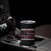 Made in America with Norwegian Parts Tumbler Cup Half American Flag USA Norway Pride