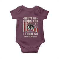 Highway 66 Turn 100 I Turn 50 Baby Onesie Vintage 1976 Born American Road Sign Centennial 2026