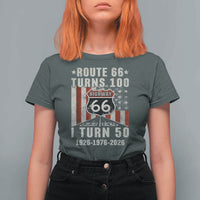 Highway 66 Turn 100 I Turn 50 T Shirt For Women Vintage 1976 Born American Road Sign Centennial 2026