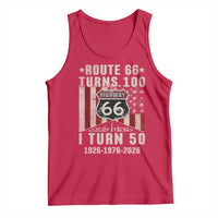 Highway 66 Turn 100 I Turn 50 Tank Top Vintage 1976 Born American Road Sign Centennial 2026