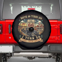 Highway 66 Turn 100 I Turn 50 Spare Tire Cover Vintage 1976 Road Sign Antique Car Lover 50 Year Old Gift