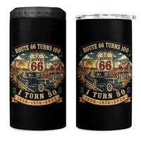 Highway 66 Turn 100 I Turn 50 4 in 1 Can Cooler Tumbler Vintage 1976 Road Sign Antique Car Lover 50 Year Old Gift