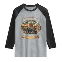 Highway 66 Turn 100 I Turn 50 Raglan Shirt Vintage 1976 Road Sign Antique Car Lover 50 Year Old Gift