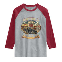 Highway 66 Turn 100 I Turn 50 Raglan Shirt Vintage 1976 Road Sign Antique Car Lover 50 Year Old Gift