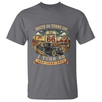 Route Highway 66 Turns 100 I Turn 80 T Shirt Vintage 1946 Road Sign Antique Car Lover 80th Birthday Gift