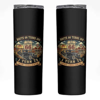 Route Highway 66 Turns 100 I Turn 75 Skinny Tumbler Vintage 1951 Road Sign Antique Car Lover 75th Birthday Gift