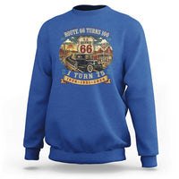 Route Highway 66 Turns 100 I Turn 75 Sweatshirt Vintage 1951 Road Sign Antique Car Lover 75th Birthday Gift