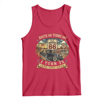 Route Highway 66 Turns 100 I Turn 75 Tank Top Vintage 1951 Road Sign Antique Car Lover 75th Birthday Gift
