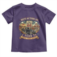Route Highway 66 Turns 100 I Turn 75 Toddler T Shirt Vintage 1951 Road Sign Antique Car Lover 75th Birthday Gift