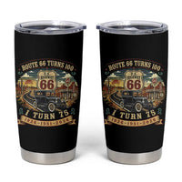 Route Highway 66 Turns 100 I Turn 75 Tumbler Cup Vintage 1951 Road Sign Antique Car Lover 75th Birthday Gift
