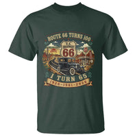 Route Highway 66 Turns 100 I Turn 65 T Shirt Vintage 1961 Road Sign Antique Car Lover 65th Birthday Gift