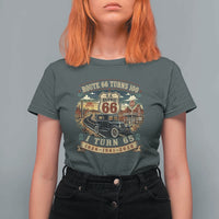Route Highway 66 Turns 100 I Turn 65 T Shirt For Women Vintage 1961 Road Sign Antique Car Lover 65th Birthday Gift
