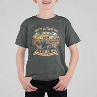 Route Highway 66 Turns 100 I Turn 60 T Shirt For Kid Vintage 1966 Road Sign Antique Car Lover 60th Birthday Gift