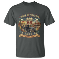 Route Highway 66 Turns 100 I Turn 60 T Shirt Vintage 1966 Road Sign Antique Car Lover 60th Birthday Gift