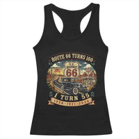 Route Highway 66 Turns 100 I Turn 55 Racerback Tank Top Vintage 1971 Road Sign Antique Car Lover 55th Birthday Gift