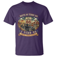 Route Highway 66 Turns 100 I Turn 45 T Shirt Vintage 1981 Road Sign Antique Car Lover 45th Birthday Gift
