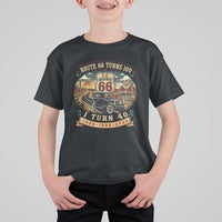 Route Highway 66 Turns 100 I Turn 40 T Shirt For Kid Vintage 1986 Road Sign Antique Car Lover 40th Birthday Gift