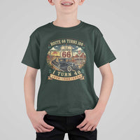 Route Highway 66 Turns 100 I Turn 40 T Shirt For Kid Vintage 1986 Road Sign Antique Car Lover 40th Birthday Gift