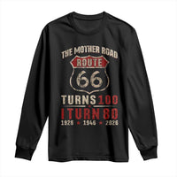 Route Highway 66 Turns 100 I Turn 80 Long Sleeve Shirt Vintage 1946 Road Sign 80th Birthday Gift