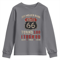 Route Highway 66 Turns 100 I Turn 80 Youth Sweatshirt Vintage 1946 Road Sign 80th Birthday Gift