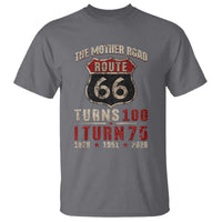 Route Highway 66 Turns 100 I Turn 75 T Shirt Vintage 1951 Road Sign 75th Birthday Gift