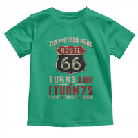 Route Highway 66 Turns 100 I Turn 75 Toddler T Shirt Vintage 1951 Road Sign 75th Birthday Gift