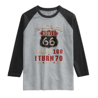 Route Highway 66 Turns 100 I Turn 70 Raglan Shirt Vintage 1956 Road Sign 70th Birthday Gift