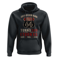 Route Highway 66 Turns 100 I Turn 65 Hoodie Vintage 1961 Road Sign 65th Birthday Gift