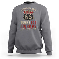 Route Highway 66 Turns 100 I Turn 65 Sweatshirt Vintage 1961 Road Sign 65th Birthday Gift