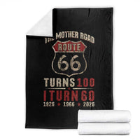 Route Highway 66 Turns 100 I Turn 60 Throw Blanket Vintage 1966 Road Sign 60th Birthday Gift