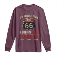 Route Highway 66 Turns 100 I Turn 60 Long Sleeve Shirt Vintage 1966 Road Sign 60th Birthday Gift