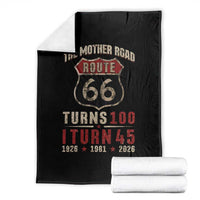 Route Highway 66 Turns 100 I Turn 45 Throw Blanket Vintage 1981 Road Sign 45th Birthday Gift