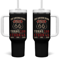 Route Highway 66 Turns 100 I Turn 45 Tumbler With Handle Vintage 1981 Road Sign 45th Birthday Gift