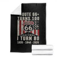 Route Highway 66 Turns 100 I Turn 80 Throw Blanket Vintage 1946 Born American Road Sign 80th Birthday Gift