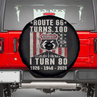 Route Highway 66 Turns 100 I Turn 80 Spare Tire Cover Vintage 1946 Born American Road Sign 80th Birthday Gift