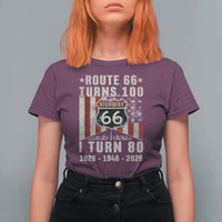 Route Highway 66 Turns 100 I Turn 80 T Shirt For Women Vintage 1946 Born American Road Sign 80th Birthday Gift