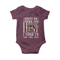 Route Highway 66 Turns 100 I Turn 75 Baby Onesie Vintage 1951 Born American Road Sign 75th Birthday Gift