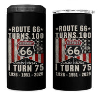 Route Highway 66 Turns 100 I Turn 75 4 in 1 Can Cooler Tumbler Vintage 1951 Born American Road Sign 75th Birthday Gift
