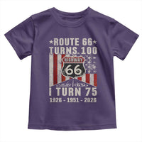 Route Highway 66 Turns 100 I Turn 75 Toddler T Shirt Vintage 1951 Born American Road Sign 75th Birthday Gift